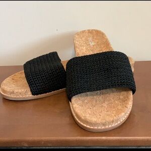 The SAK Black Cork Slide Sandals